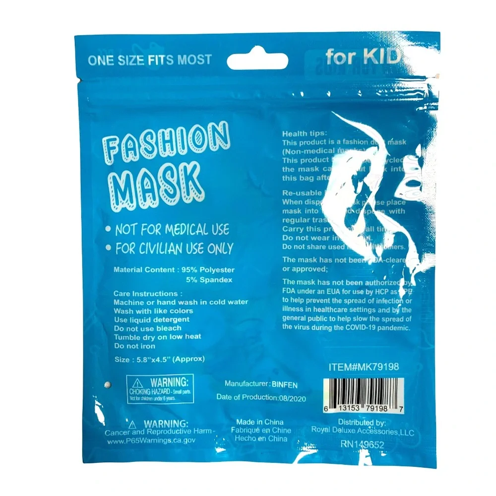 NWT Child cat Mermaid Mercat Stretch Kids Girl  Face Mask - School Covid Safety